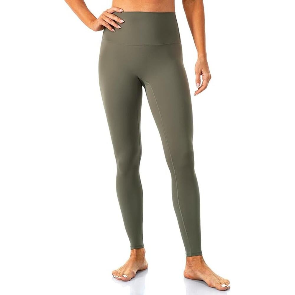 Lavento Women's All Day Soft Yoga Leggings 28" - Size 6, Olive Green